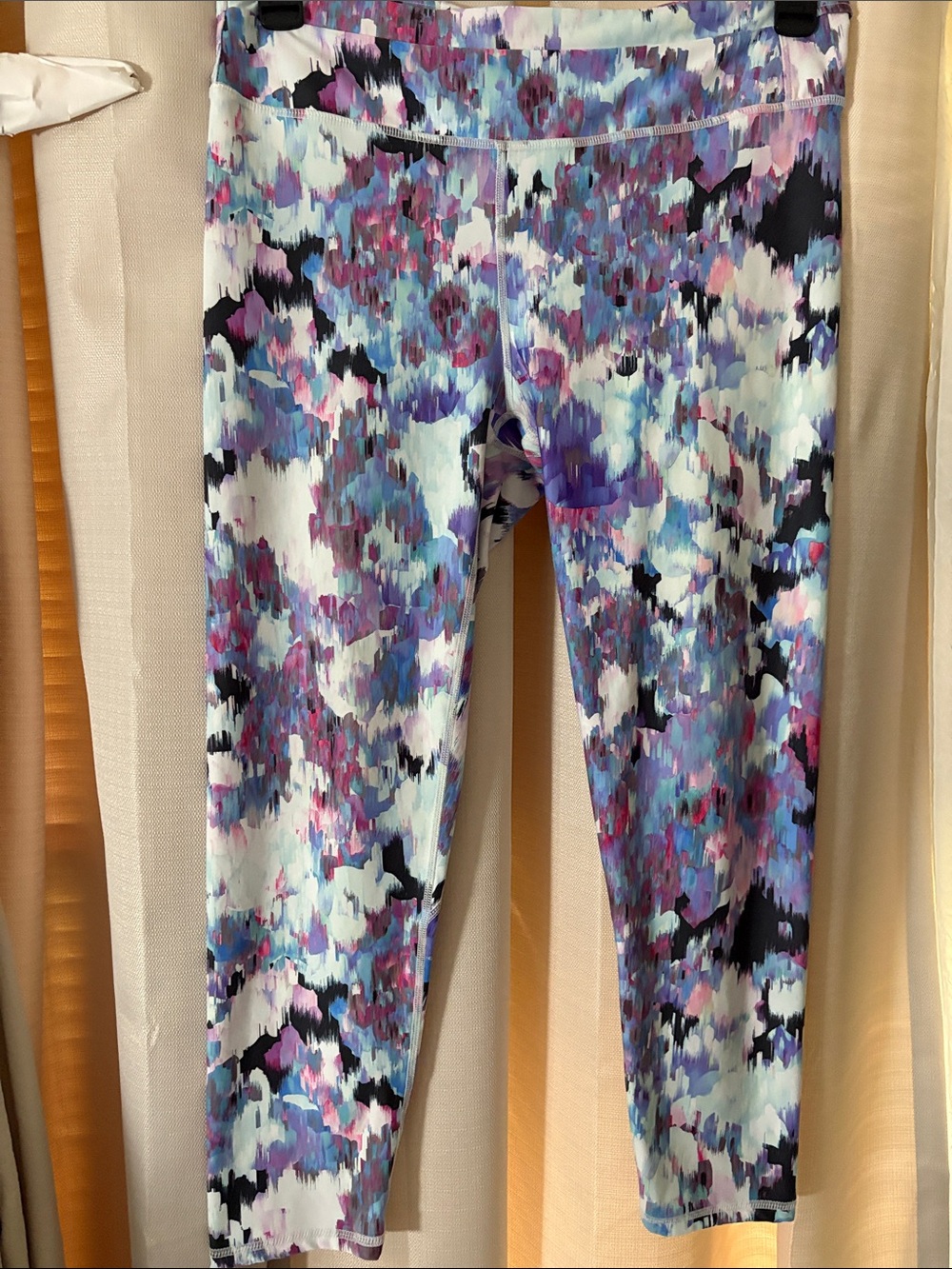 Fabletics Girls' Blue, Purple & Pink Abstract Print Leggings